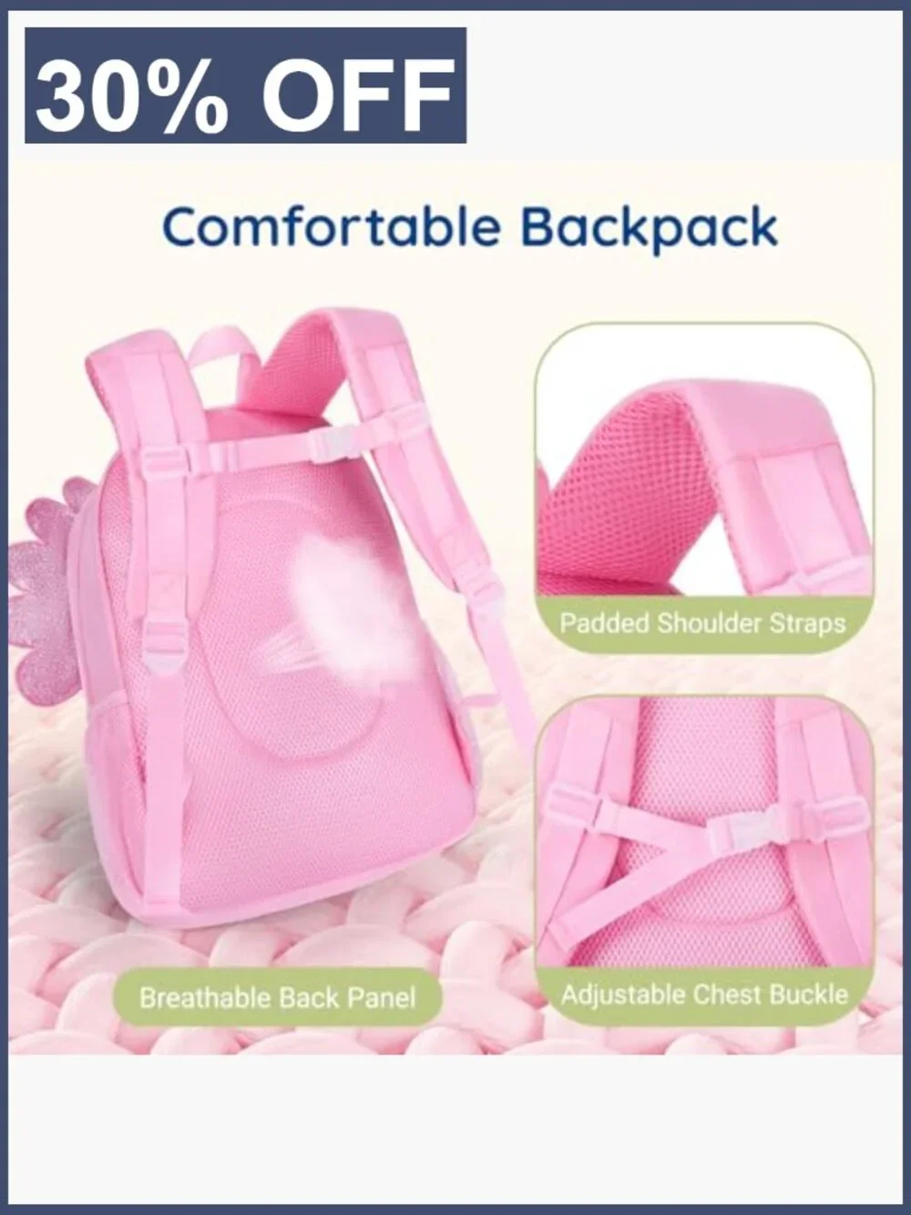 Kids Backpack for Girls 4-6 Butterfly Bookbag 15